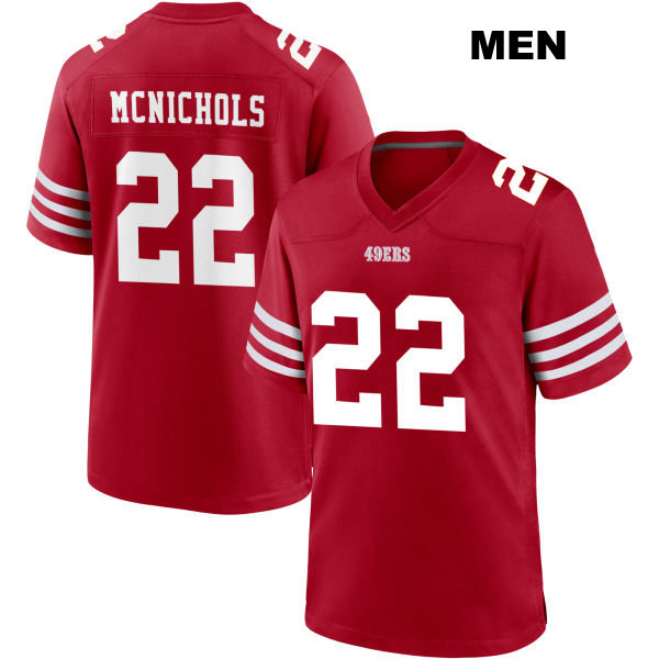 Jeremy McNichols San Francisco 49ers Home Mens Stitched Number 22 Red Football Jersey