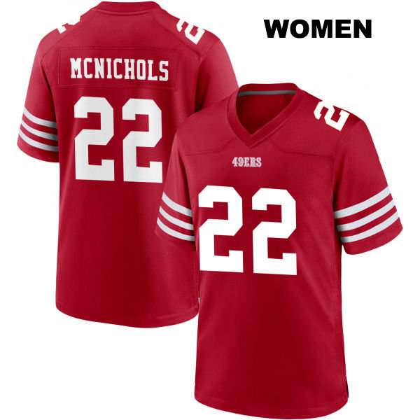 Jeremy McNichols Home San Francisco 49ers Stitched Womens Number 22 Red Football Jersey